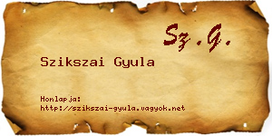 Szikszai Gyula névjegykártya